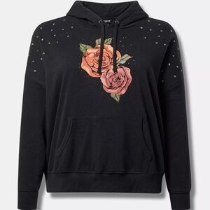 Torrid Women's Mystic Moon Relaxed Fit Cozy Fleece Studded Hoodie 1(14-16) NWT